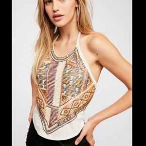 Free People Pride rock beaded halter